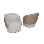 Poltrona com design sofisticado e leve. Trazendo harmonia e personalidade para o ambiente. -Pode fazer Fixa ou Giratória ENCOSTO: Conta com uma estrutura arredondada no corpo, com espumas D 23 e EcoSoft em seu encosto. ASSENTO: No assento espumas EcoSoft e Soft 30, para maior macies ao sentar. MEDIDAS: -Largura: 78 cm -Altura: 77 cm -Profundidade: 72 cm -Altura do assento: 43 cm TECIDO: Cores e demais detalhes podem ser selecionados pelo cliente.
