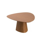 MESA DE JANTAR  ESTRUTURA: -Tampo em MDF com chanfro que apresenta efeito de “borda infinita”. Base em compensado flexível.  MEDIAS: 1,35M, 1,65M, 1,85M  MADEIRAS: Natural Washed, Freijó, Avelã, Cacau, Ébano, Metalizado Champagne